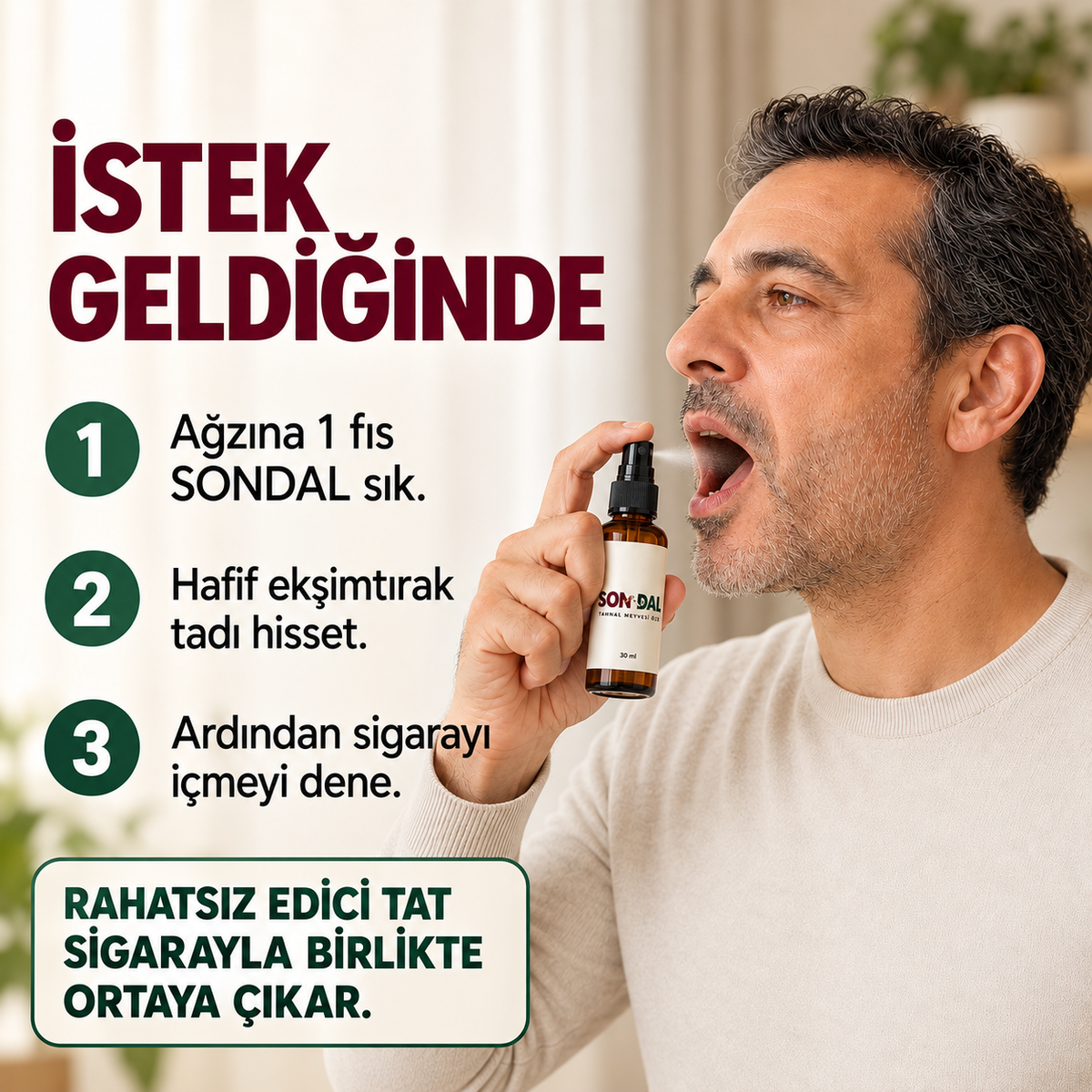 SONDAL Tahnal Meyvesi Özlü  Sigaradan Kurtulma Spreyi (30 Ml)